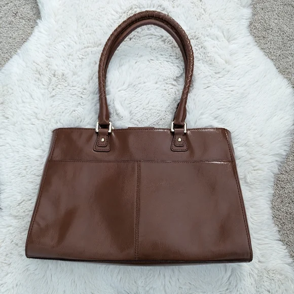 ANTONIO MELANI Brown Patent Leather Purse - Picture 2 of 7